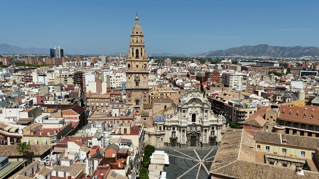 Vista aérea de la Catedral de Murcia